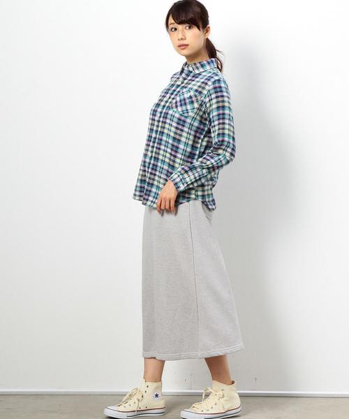 coen（コーエン）の「ダブルガーゼラメチェックシャツ（シャツ/ブラウス・レディース・ケリー/ピンク/オレンジ・LARGE/MEDIUM）」の4枚目の写真