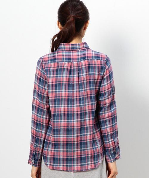 coen（コーエン）の「ダブルガーゼラメチェックシャツ（シャツ/ブラウス・レディース・ケリー/ピンク/オレンジ・LARGE/MEDIUM）」の8枚目の写真