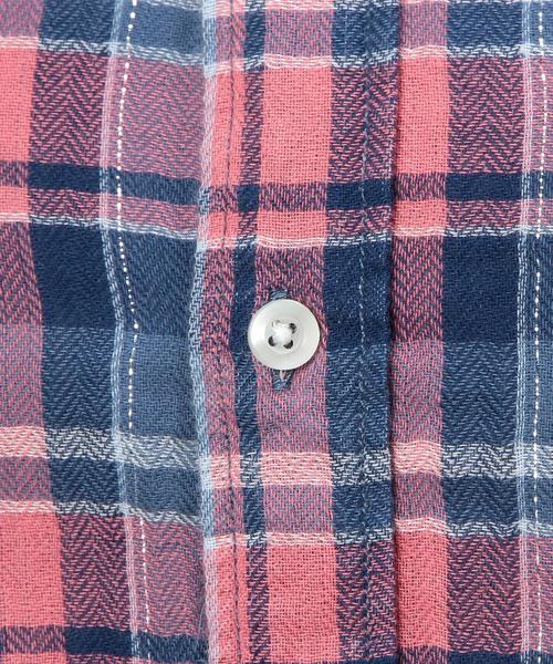 coen（コーエン）の「ダブルガーゼラメチェックシャツ（シャツ/ブラウス・レディース・ケリー/ピンク/オレンジ・LARGE/MEDIUM）」の9枚目の写真