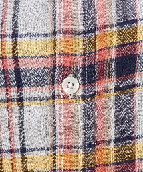 coen（コーエン）の「ダブルガーゼラメチェックシャツ（シャツ/ブラウス・レディース・ケリー/ピンク/オレンジ・LARGE/MEDIUM）」の14枚目の写真