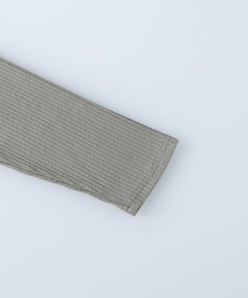 HONEYSUCKLE ROSE（ハニーサックルローズ）の「【HONEYSUCKLE ROSE】リブクルーロンＴ（Tシャツ/カットソー・レディース・ホワイト/カーキブラウン/ブラック・S/M/L）」の4枚目の写真