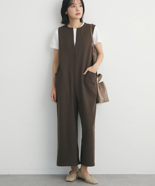 ELENCARE DUE(エレンカーレデュエ)の「・ELENCARE DUE スキッパーオールインワン(つなぎ/オールインワン・レディース・ブラック/ブラウン・FREE)」の2枚目の写真