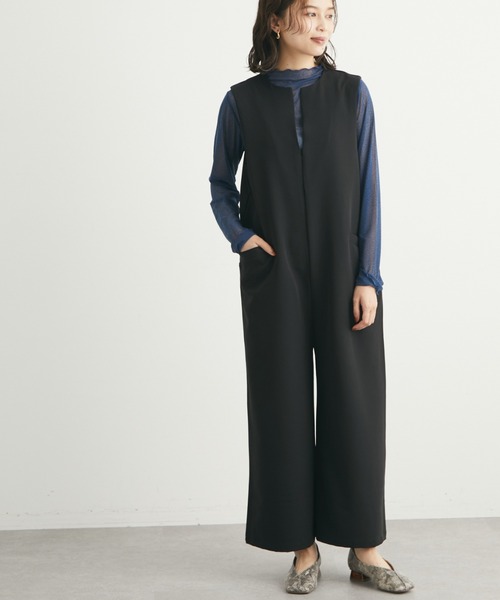 ELENCARE DUE(エレンカーレデュエ)の「・ELENCARE DUE スキッパーオールインワン(つなぎ/オールインワン・レディース・ブラック/ブラウン・FREE)」の1枚目の写真