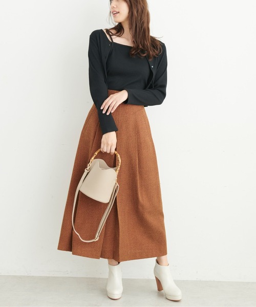 FREE'S MART（フリーズマート）の「◆ファー巾着バンブーバッグ（ショルダーバッグ・レディース・ホワイト/グレー/グリーン・ﾌﾘ-）」の14枚目の写真