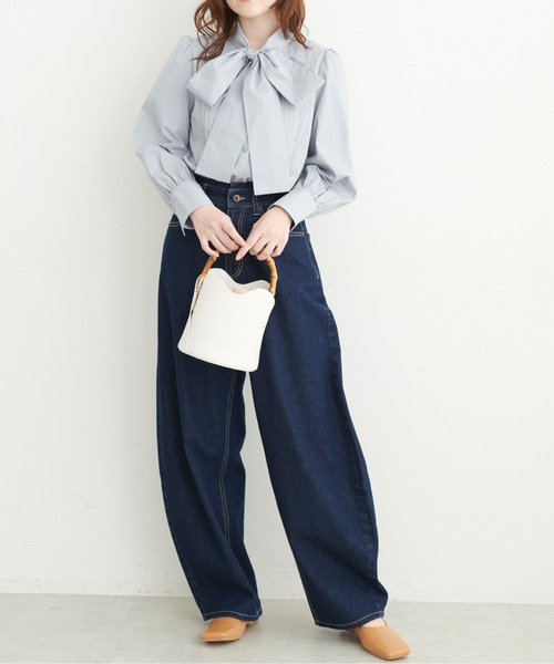 FREE'S MART（フリーズマート）の「◆ファー巾着バンブーバッグ（ショルダーバッグ・レディース・ホワイト/グレー/グリーン・ﾌﾘ-）」の17枚目の写真