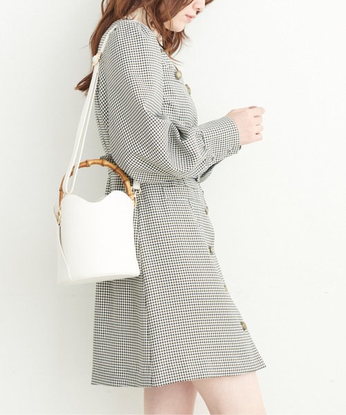 FREE'S MART（フリーズマート）の「◆ファー巾着バンブーバッグ（ショルダーバッグ・レディース・ホワイト/グレー/グリーン・ﾌﾘ-）」の21枚目の写真