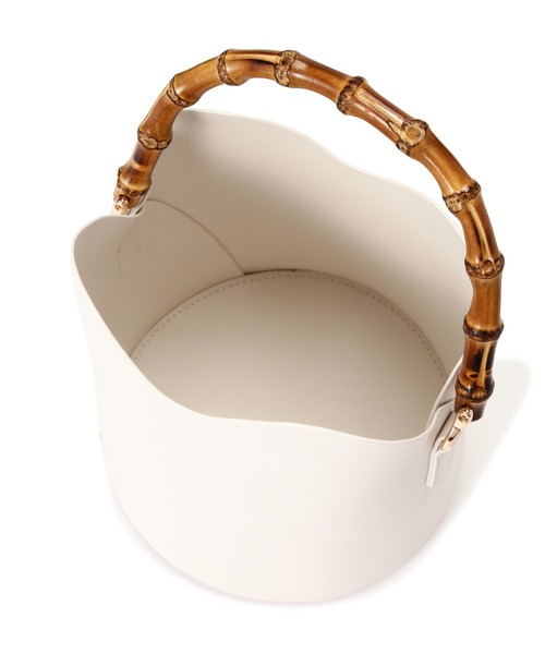 FREE'S MART（フリーズマート）の「◆ファー巾着バンブーバッグ（ショルダーバッグ・レディース・ホワイト/グレー/グリーン・ﾌﾘ-）」の12枚目の写真