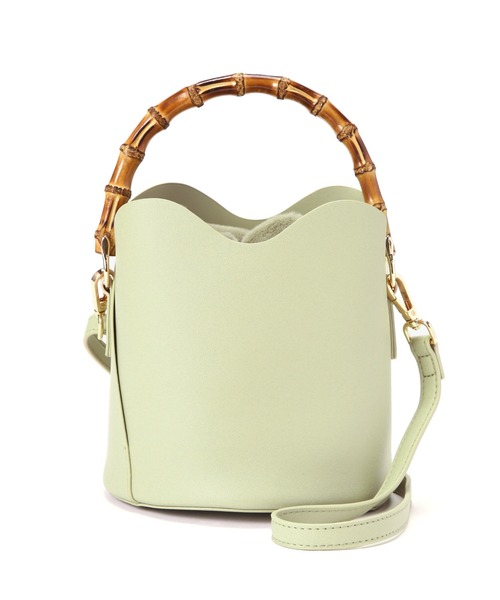 FREE'S MART（フリーズマート）の「◆ファー巾着バンブーバッグ（ショルダーバッグ・レディース・ホワイト/グレー/グリーン・ﾌﾘ-）」の20枚目の写真