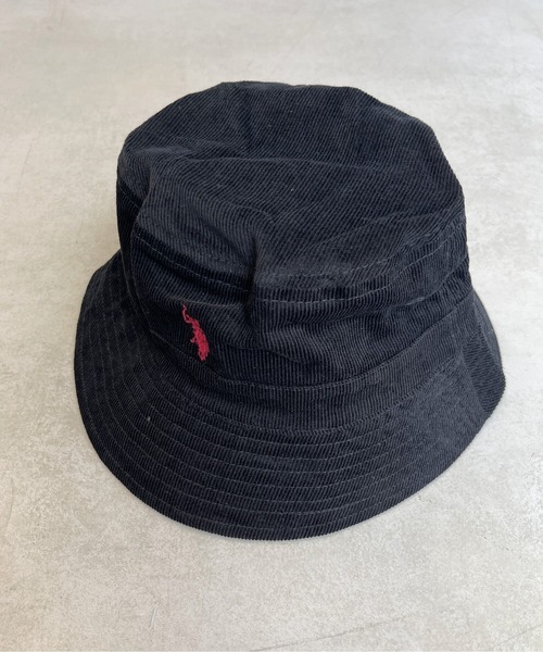 U.S. POLO ASSN.（ユーエスポロアッスン）の「1ポイント刺繍コーデュロイバケハ（ハット・メンズ・チャコールグレー/グリーン/キャメル/ブラック/アイボリー・FREE）」の3枚目の写真