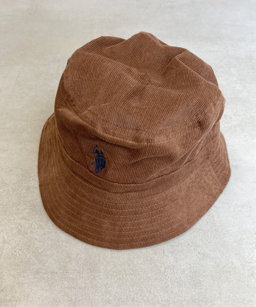U.S. POLO ASSN.（ユーエスポロアッスン）の「1ポイント刺繍コーデュロイバケハ（ハット・メンズ・チャコールグレー/グリーン/キャメル/ブラック/アイボリー・FREE）」の8枚目の写真