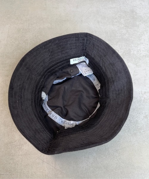 U.S. POLO ASSN.（ユーエスポロアッスン）の「1ポイント刺繍コーデュロイバケハ（ハット・メンズ・チャコールグレー/グリーン/キャメル/ブラック/アイボリー・FREE）」の16枚目の写真