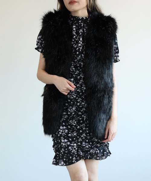 セール】【Jasmine】サラサラフェイクファーボリュームベスト（ベスト