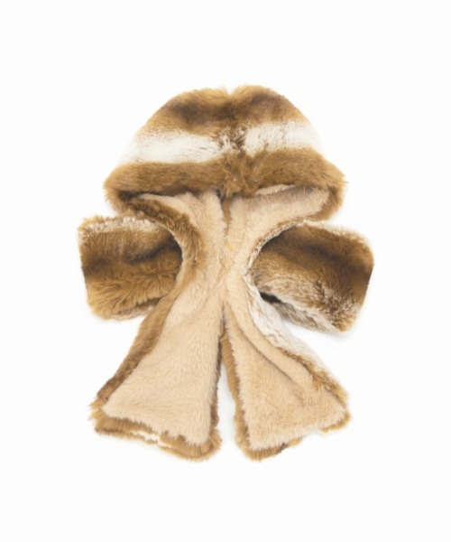 Casselini（キャセリーニ）の「Casselini(キャセリーニ)リボンティペット（マフラー・レディース・ブラック/ブラウン/アイボリー/アニマル/ピンク/グレー/レオパード・FREE）」の8枚目の写真