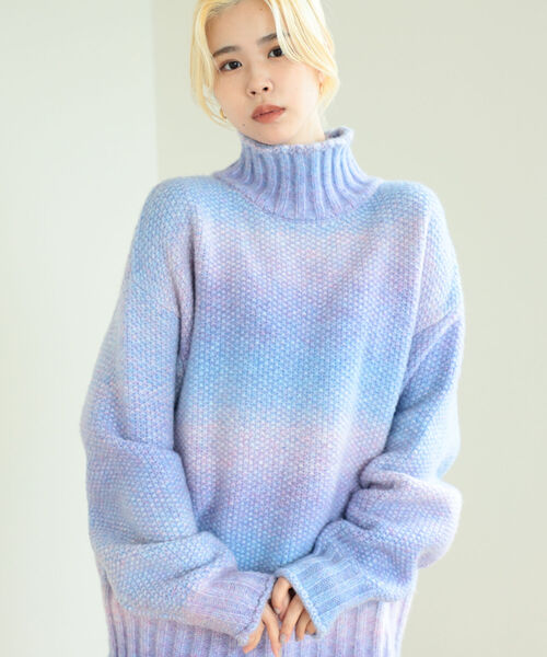 BeAMS DOT(ビームスドット)の「【WEB限定】BeAMS DOT / スペース ダイ ニット(ニット/セーター・レディース・ブラウン/パープル系その他4・FREE)」の2枚目の写真