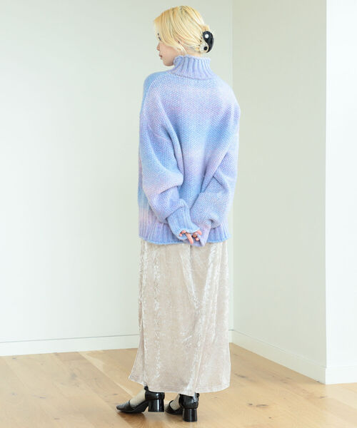 BeAMS DOT(ビームスドット)の「【WEB限定】BeAMS DOT / スペース ダイ ニット(ニット/セーター・レディース・ブラウン/パープル系その他4・FREE)」の4枚目の写真