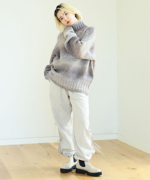 BeAMS DOT(ビームスドット)の「【WEB限定】BeAMS DOT / スペース ダイ ニット(ニット/セーター・レディース・ブラウン/パープル系その他4・FREE)」の9枚目の写真