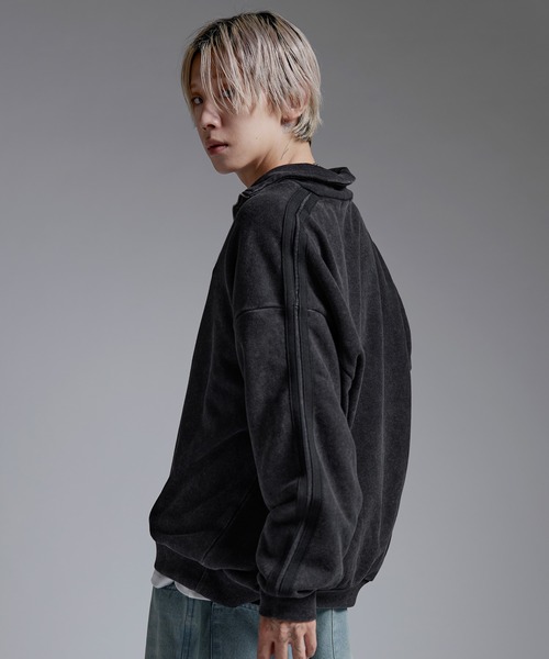 ルーズシルエットヘビーウェイトスウェットハーフジップ【UNISEX