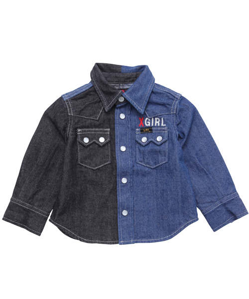 X-girl Stages（エックスガールステージス）の「XGS★×Lee RIDER SHIRT (4T～7T)（シャツ/ブラウス・キッズ・マルチ/ライトインディゴブルー・4T/5T/6T/7T）」の7枚目の写真