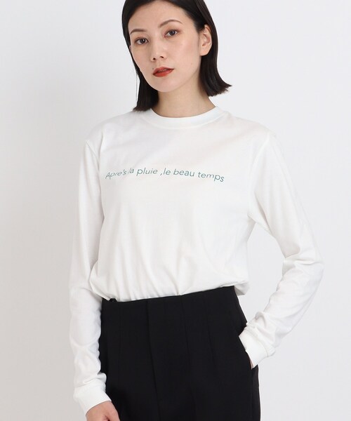 COUP DE CHANCE / クードシャンス 【WORLD for the World】メッセージプリント長袖Tシャツ WORLD for the World】メッセージプリント長袖Tシャツ
