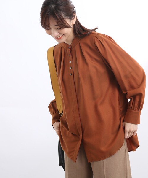 Reflect(リフレクト)の「◆【WEB限定カラーあり/洗える】コンシャススリーブブラウス(シャツ/ブラウス・レディース・ブルー/ダークパープル/ベージュ系2/オレンジ・07/09/11/13/15 /17)」の17枚目の写真