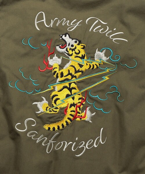 ARMY TWILL(アーミーツイル)の「ARMY TWILL/アーミーツイル 刺繍ベスト(ベスト・メンズ・オリーブ/ブラック・MEDIUM/LARGE)」の8枚目の写真