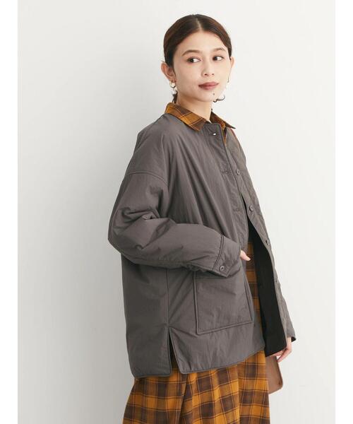 Green　Parks（グリーンパークス）の「シャツ薄中綿ブルゾン＊（ブルゾン・レディース・ブラック/アイボリー/チャコールグレー・FREE）」の21枚目の写真