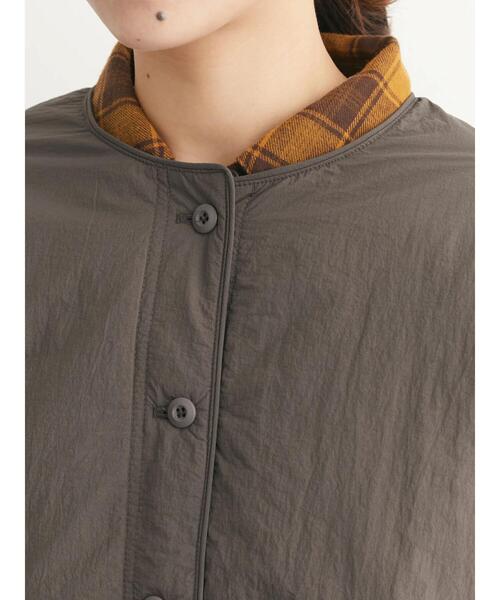 Green　Parks（グリーンパークス）の「シャツ薄中綿ブルゾン＊（ブルゾン・レディース・ブラック/アイボリー/チャコールグレー・FREE）」の9枚目の写真