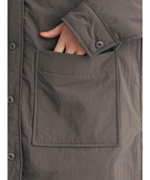 Green　Parks（グリーンパークス）の「シャツ薄中綿ブルゾン＊（ブルゾン・レディース・ブラック/アイボリー/チャコールグレー・FREE）」の4枚目の写真