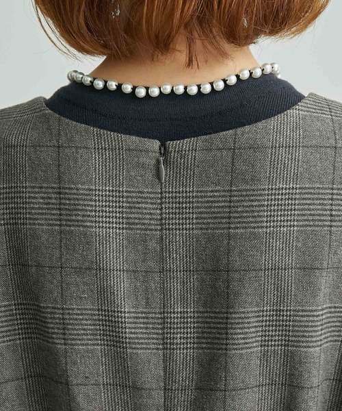 ROPE' PICNIC（ロペピクニック）の「フレアチェックジャンパースカート（ジャンパースカート・レディース・ダークブラウン/グレー・38/36）」の6枚目の写真