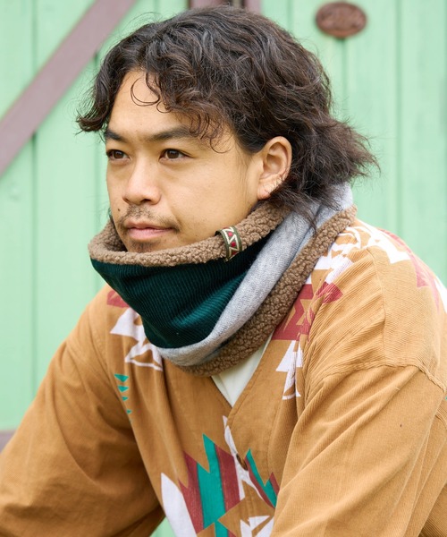 チャイハネ（チャイハネ）の「【チャイハネ】カラブロボアネックウォーマー（ネックウォーマー/スヌード・レディース・グリーン/イエロー/ベージュ/パープル・FREE）」の2枚目の写真