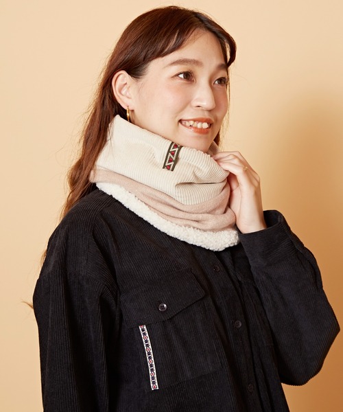 チャイハネ（チャイハネ）の「【チャイハネ】カラブロボアネックウォーマー（ネックウォーマー/スヌード・レディース・グリーン/イエロー/ベージュ/パープル・FREE）」の6枚目の写真