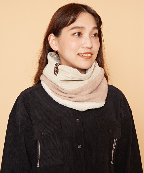 チャイハネ（チャイハネ）の「【チャイハネ】カラブロボアネックウォーマー（ネックウォーマー/スヌード・レディース・グリーン/イエロー/ベージュ/パープル・FREE）」の7枚目の写真