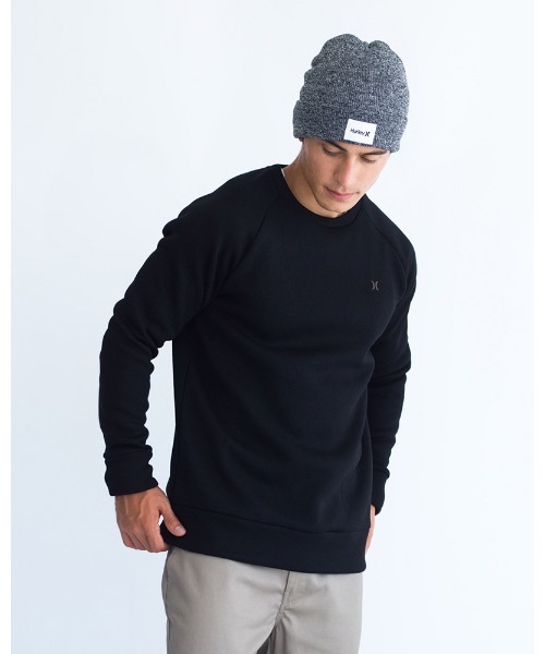 Hurley （ハーレー）の「M SWEATERFLEECE ICON CREW  / ハーレー　セーターフリース（ニット/セーター・メンズ・マルーン/ブラック・LARGE/MEDIUM/SMALL/X-LARGE）」の2枚目の写真