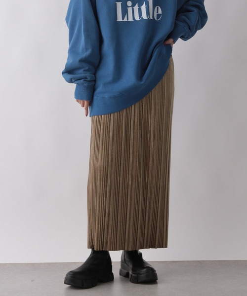 LOWRYS FARM（ローリーズファーム）の「ベロアプリーツタイトスカート