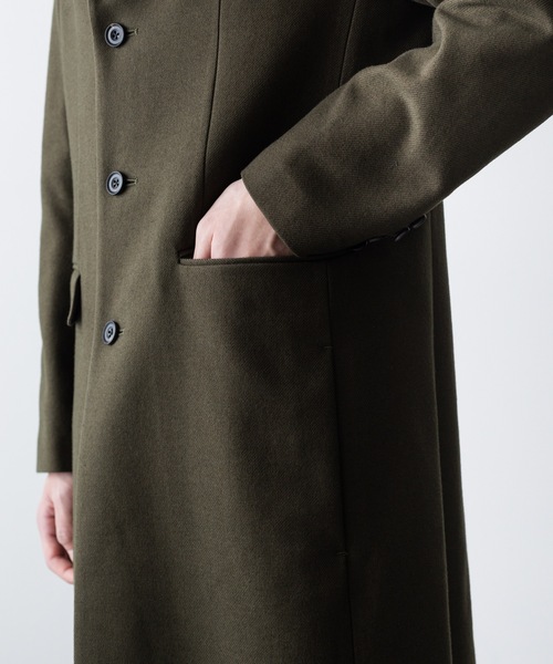 ato（アトウ）の「CHESTERFIELD COAT（チェスターコート・メンズ・ブラック/カーキ・44/46/48）」の18枚目の写真
