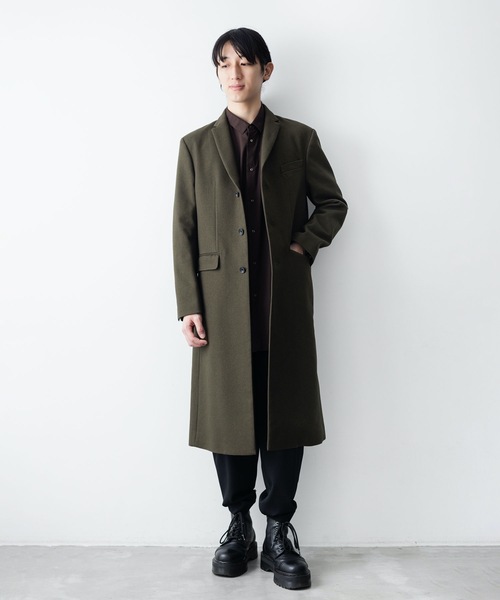 ato（アトウ）の「CHESTERFIELD COAT（チェスターコート・メンズ・ブラック/カーキ・44/46/48）」の22枚目の写真