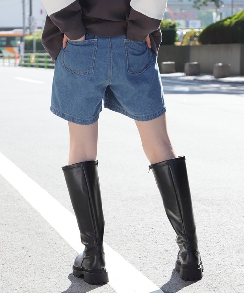 Honeys（ハニーズ）の「デニムショートパンツ（デニムパンツ・レディース・インディゴブルー/ブルー/アイボリー/ブラック/ブルー系その他/ライトブルー・SS/S/M/L/LL）」の18枚目の写真