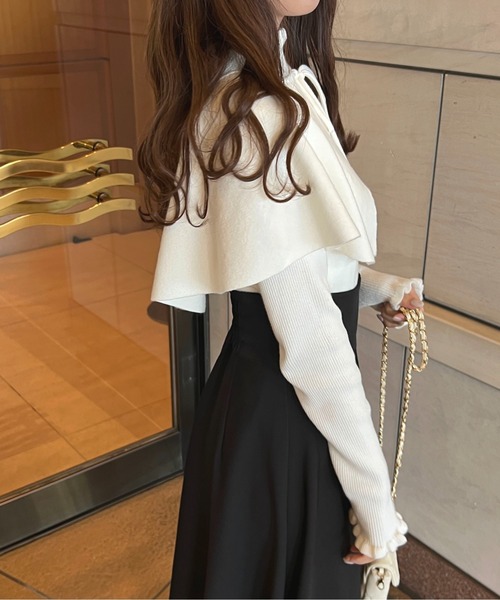 apres jour(アプレジュール)の「ケープ襟+ハイネックリブニットトップス【ZOZOTOWN限定アイテム】(ニット/セーター・レディース・ブルー系その他/オフホワイト/ピンク/グレイッシュベージュ・フリー/X-LARGE)」の19枚目の写真