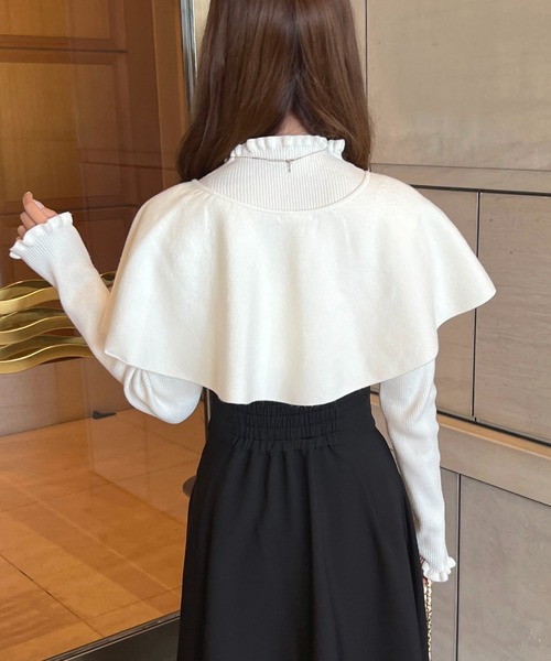 apres jour(アプレジュール)の「ケープ襟+ハイネックリブニットトップス【ZOZOTOWN限定アイテム】(ニット/セーター・レディース・ブルー系その他/オフホワイト/ピンク/グレイッシュベージュ・フリー/X-LARGE)」の18枚目の写真