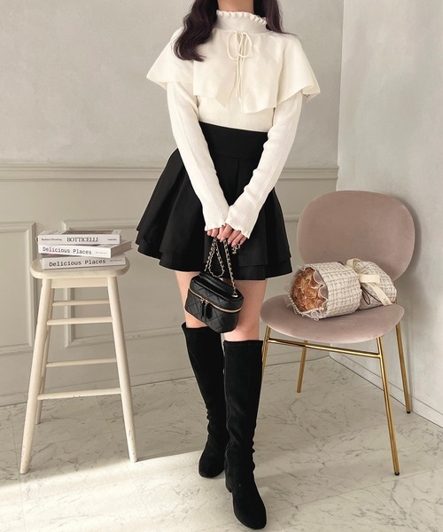 apres jour(アプレジュール)の「ケープ襟+ハイネックリブニットトップス【ZOZOTOWN限定アイテム】(ニット/セーター・レディース・ブルー系その他/オフホワイト/ピンク/グレイッシュベージュ・フリー/X-LARGE)」の11枚目の写真