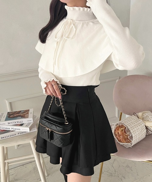 apres jour(アプレジュール)の「ケープ襟+ハイネックリブニットトップス【ZOZOTOWN限定アイテム】(ニット/セーター・レディース・ブルー系その他/オフホワイト/ピンク/グレイッシュベージュ・フリー/X-LARGE)」の8枚目の写真