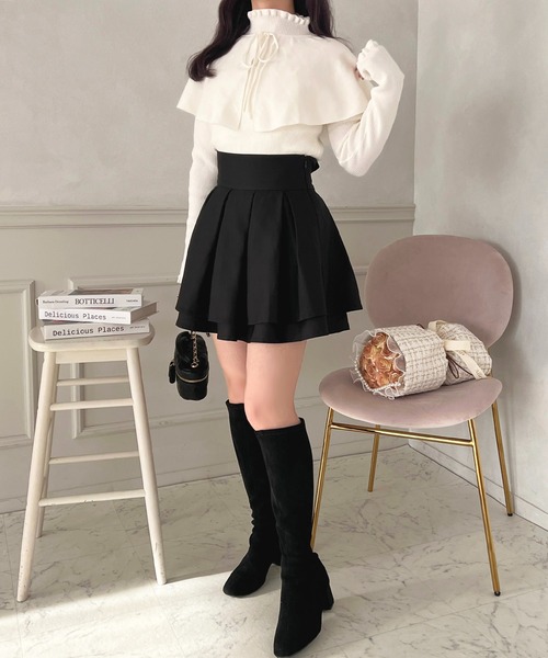 apres jour(アプレジュール)の「ケープ襟+ハイネックリブニットトップス【ZOZOTOWN限定アイテム】(ニット/セーター・レディース・ブルー系その他/オフホワイト/ピンク/グレイッシュベージュ・フリー/X-LARGE)」の12枚目の写真