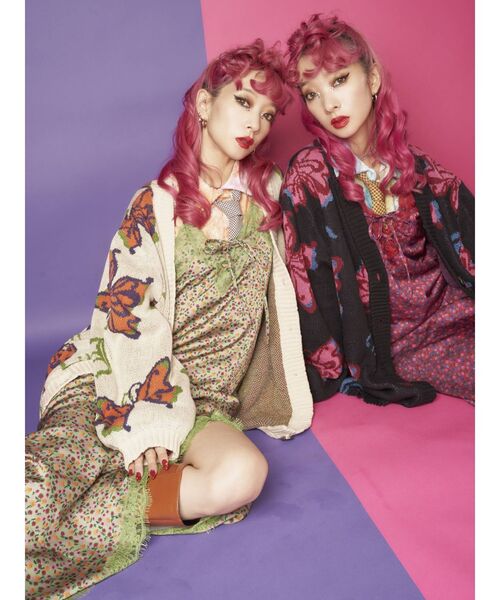 jouetie（ジュエティ）の「ANNA SUI バタフライジャカードニット【コラボ】（カーディガン/ボレロ・レディース・ブルー/アイボリー/ブラック・MEDIUM）」の17枚目の写真