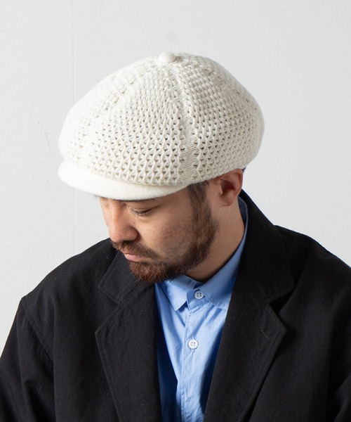 RACAL（ラカル）の「Low-gauge Busket Knit Cas / ローゲージニットバスケット編みキャスケット（キャスケット・メンズ・ベージュ/オフホワイト/チャコールグレー/ブラック・LARGE/MEDIUM）」の2枚目の写真