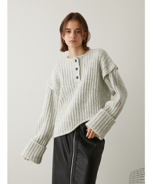 トップス LA PEAU DE GEM two piece layered knit LA PEAU DE GEM two piece layered knit トップス LA PEAU DE GEM two