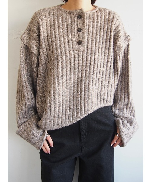 トップス LA PEAU DE GEM two piece layered knit トップス LA PEAU DE GEM two piece layered knit LA PEAU DE GEM