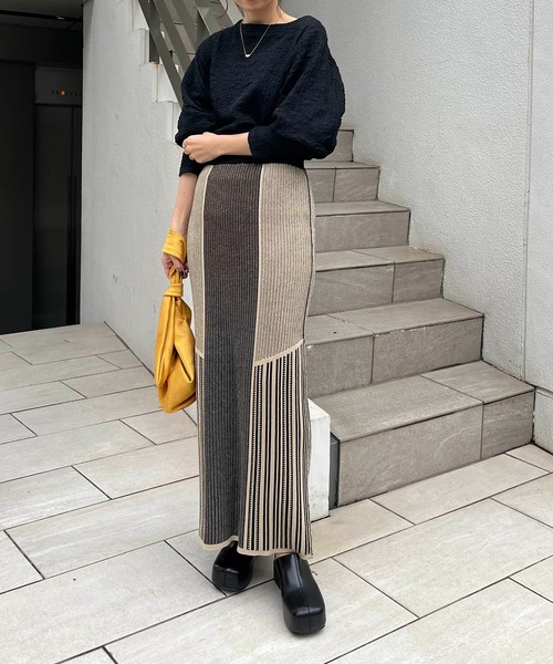 CAPRICIEUX LE'MAGE（カプリシューレマージュ）の「シャーリングパフプルオーバー（Tシャツ/カットソー・レディース・ブラック/グリーン系その他/ホワイト・FREE）」の9枚目の写真