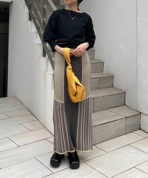 CAPRICIEUX LE'MAGE（カプリシューレマージュ）の「シャーリングパフプルオーバー（Tシャツ/カットソー・レディース・ブラック/グリーン系その他/ホワイト・FREE）」の11枚目の写真