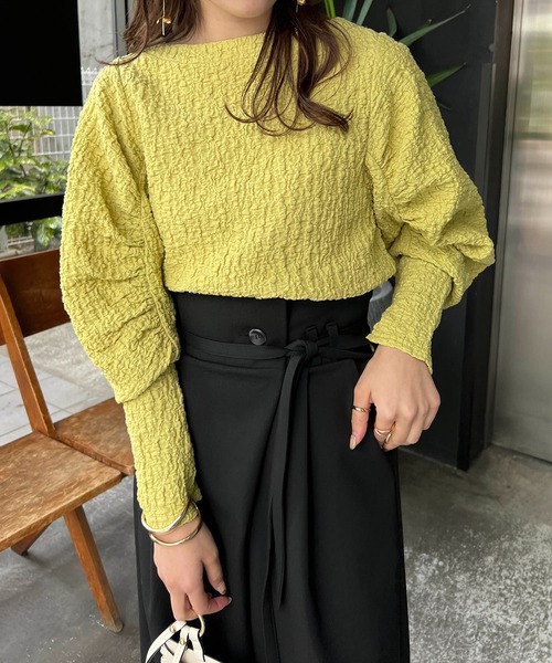 CAPRICIEUX LE'MAGE（カプリシューレマージュ）の「シャーリングパフプルオーバー（Tシャツ/カットソー・レディース・ブラック/グリーン系その他/ホワイト・FREE）」の17枚目の写真