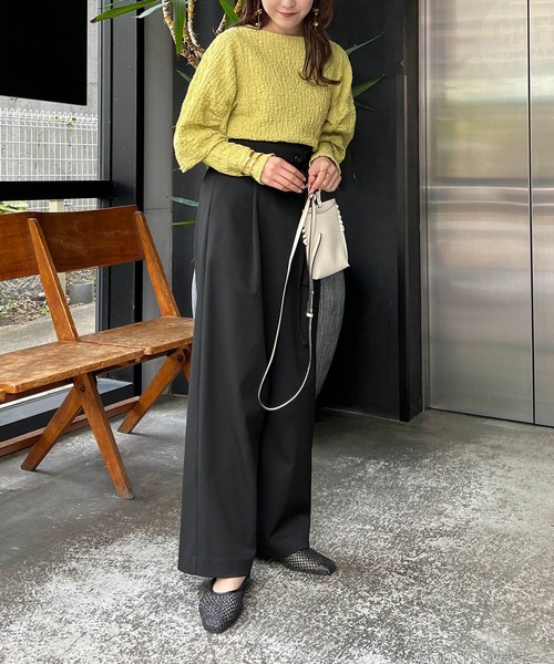 CAPRICIEUX LE'MAGE（カプリシューレマージュ）の「シャーリングパフプルオーバー（Tシャツ/カットソー・レディース・ブラック/グリーン系その他/ホワイト・FREE）」の18枚目の写真